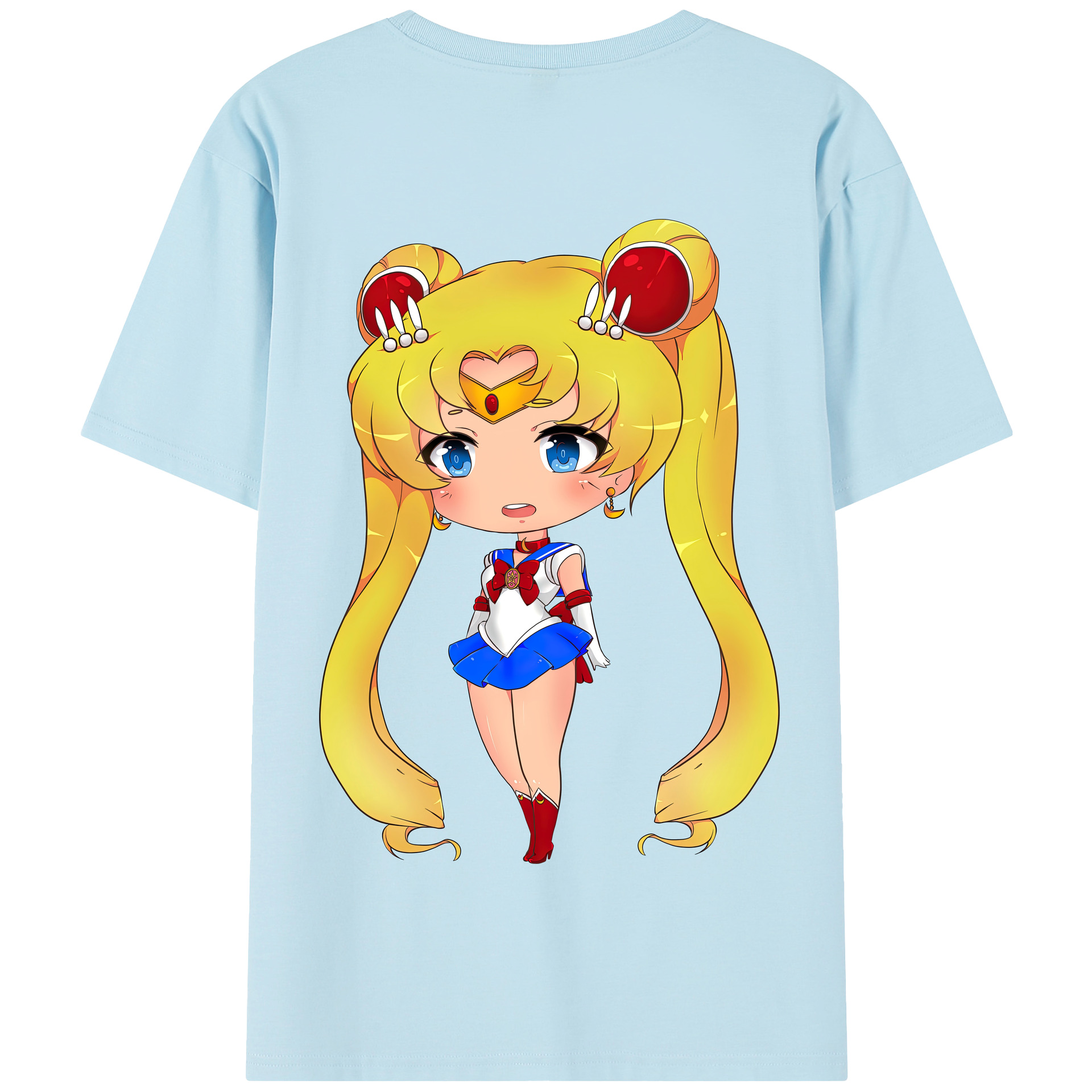 （画像用） 美少女戦士セーラームーン 月野 うさぎ つきの うさぎ Sailor Moon Tsukino Usagi 綿100％半袖Tシャツ（背面プリント）